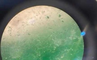 C货染色翡翠：色根漂浮、裂隙堆积色