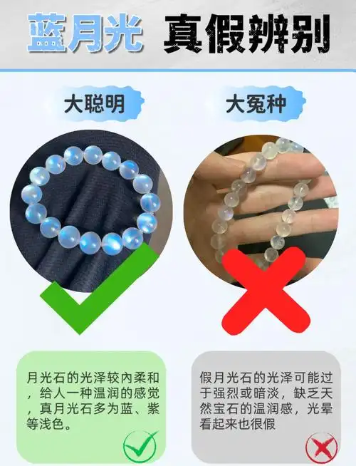 天然月光石vs玻璃仿品 真假鉴别全解