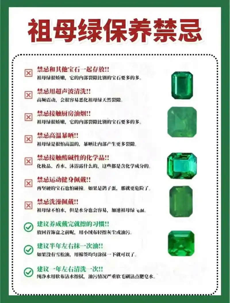 祖母绿日常保养与科学养护禁忌