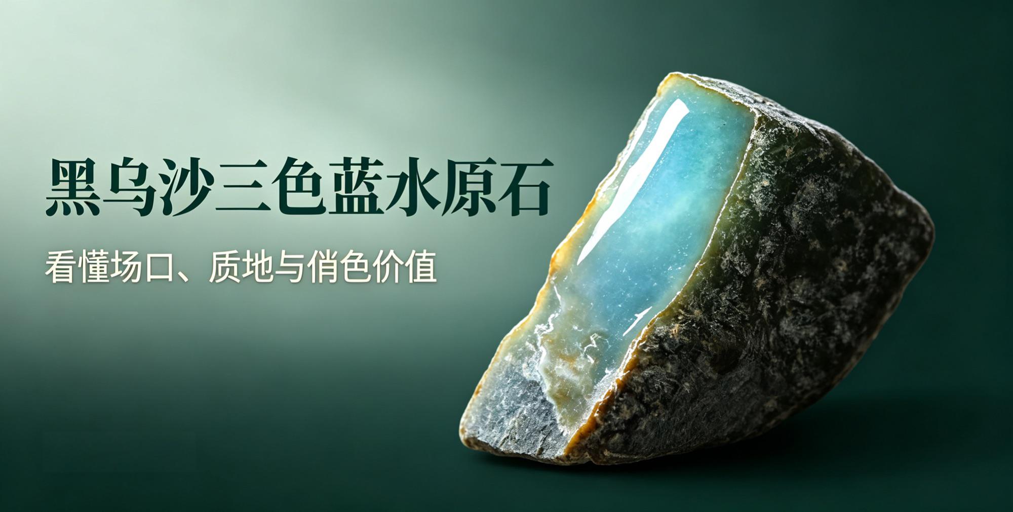 不识场口，不玩赌石！一块莫湾基三色蓝水原石，看懂产地、种质与俏色美学