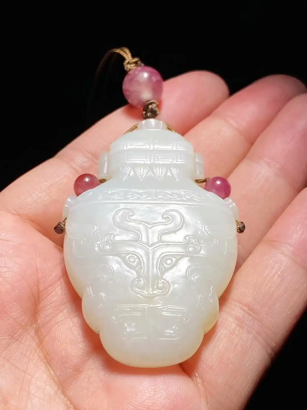 这件白玉活环佩（宝瓶式香囊佩）鉴定清中期雕件