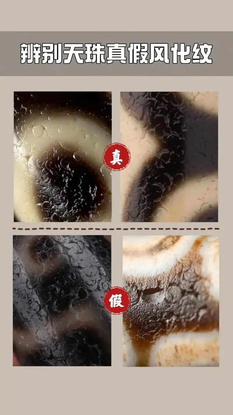 藏传老念珠真假鉴别，风化纹区分新老料珠子